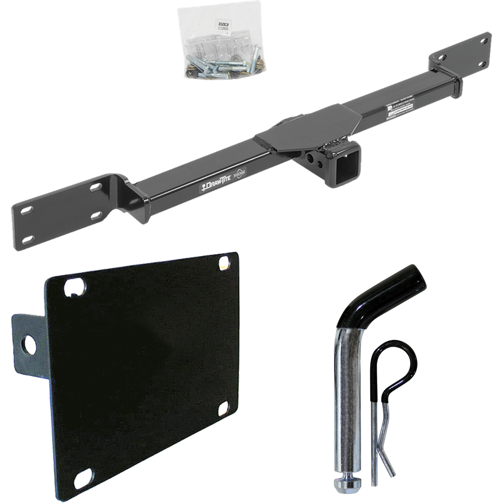 Se adapta al paquete de enganche de remolque de montaje frontal RAM 4500 2011-2018 con soporte para placa de matrícula + pasador/clip (para modelos de cabina y chasis, con ganchos de remolque de fábrica) de Draw-Tite