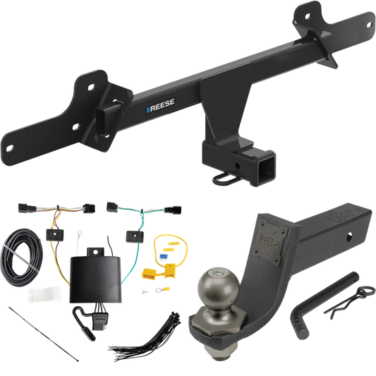 Fits 2022-2023 Hyundai Ioniq 5 Trailer Hitch Tow PKG w/ 4-Flat Wiring + Interlock Tactical Starter Kit w/ 3-1/4" Drop & 2" Ball By Reese Towpower