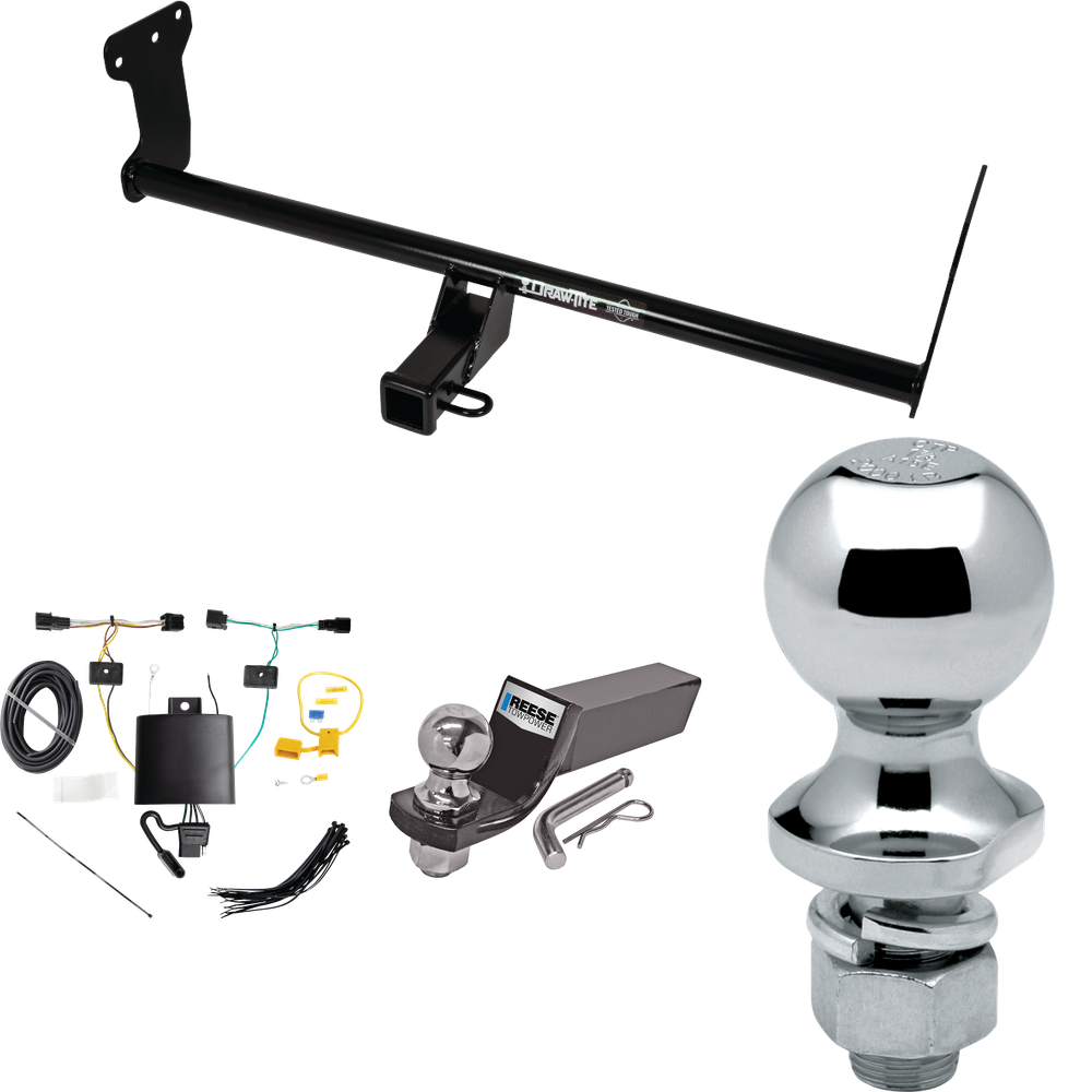 Fits 2022-2023 Hyundai Ioniq 5 Trailer Hitch Tow PKG w/ 4-Flat Wiring + Starter Kit Ball Mount w/ 2" Drop & 2" Ball + 1-7/8" Ball By Draw-Tite