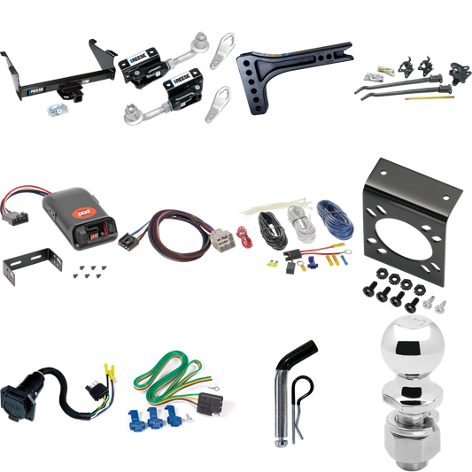 Fits 2010-2010 Dodge Ram 2500 Trailer Hitch Tow PKG w/ 15K Trunnion Bar Weight Distribution Hitch + Pin/Clip + Dual Cam Sway Control + 2-5/16" Ball + Pro Series POD Brake Control + Plug & Play BC Adapter + 7-Way RV Wiring By Reese Towpower