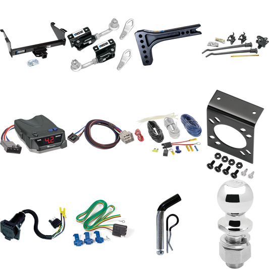 Fits 2011-2012 RAM 2500 Trailer Hitch Tow PKG w/ 15K Trunnion Bar Weight Distribution Hitch + Pin/Clip + Dual Cam Sway Control + 2-5/16" Ball + Tekonsha BRAKE-EVN Brake Control + Plug & Play BC Adapter + 7-Way RV Wiring By Reese Towpower