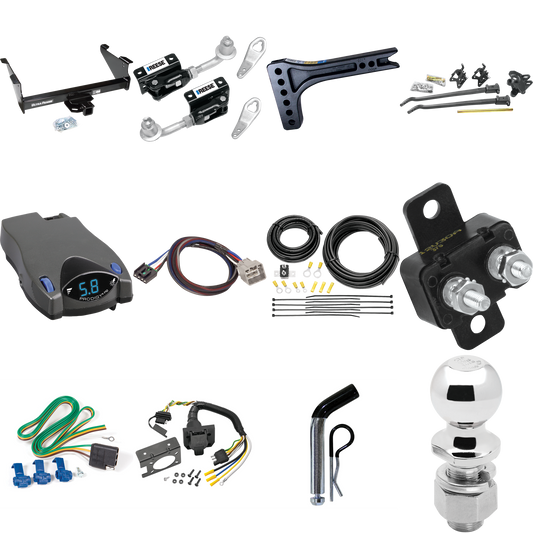 Fits 2010-2010 Dodge Ram 3500 Trailer Hitch Tow PKG w/ 15K Trunnion Bar Weight Distribution Hitch + Pin/Clip + Dual Cam Sway Control + 2-5/16" Ball + Tekonsha Prodigy P2 Brake Control + Plug & Play BC Adapter + 7-Way RV Wiring By Draw-Tite