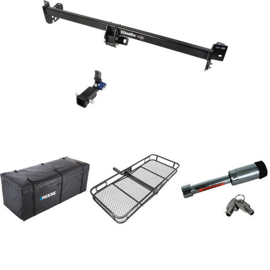 Fits 2021-2023 Toyota Sienna Trailer Hitch Tow PKG w/ 60" x 24" Cargo Carrier + Cargo Bag + Hitch Lock By Draw-Tite