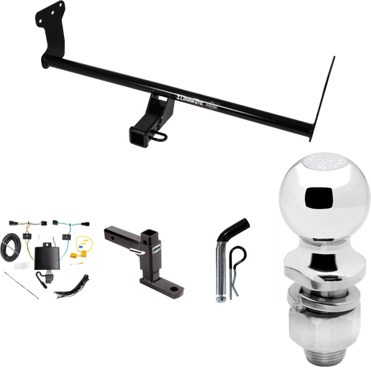 Fits 2022-2023 Hyundai Ioniq 5 Trailer Hitch Tow PKG w/ 4-Flat Wiring Harness + Adjustable Drop Rise Ball Mount + Pin/Clip + 2" Ball By Draw-Tite