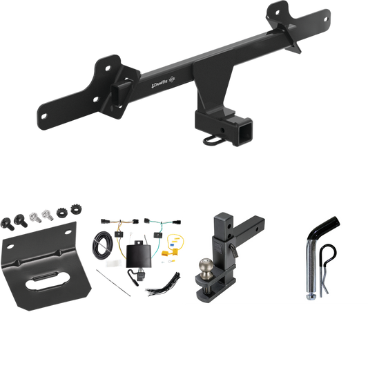 Fits 2022-2023 Hyundai Ioniq 5 Trailer Hitch Tow PKG w/ 4-Flat Wiring Harness + Adjustable Drop Rise Clevis Hitch Ball Mount w/ 2" Ball + Pin/Clip + Wiring Bracket By Draw-Tite