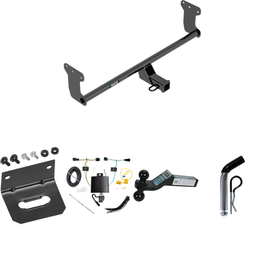 Fits 2022-2023 Hyundai Ioniq 5 Trailer Hitch Tow PKG w/ 4-Flat Wiring Harness + Dual Ball Ball Mount 2" & 2-5/16" Trailer Balls + Pin/Clip +  Wiring Bracket By Reese Towpower