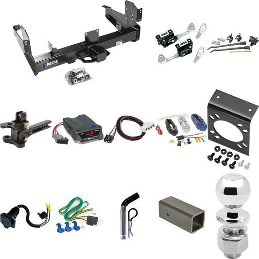 Fits 2003-2009 Dodge Ram 2500 Trailer Hitch Tow PKG w/ 17K Trunnion Bar Weight Distribution Hitch + Pin/Clip + Dual Cam Sway Control + 2-5/16" Ball + Tekonsha BRAKE-EVN Brake Control + Plug & Play BC Adapter + 7-Way RV Wiring By Reese Towpower