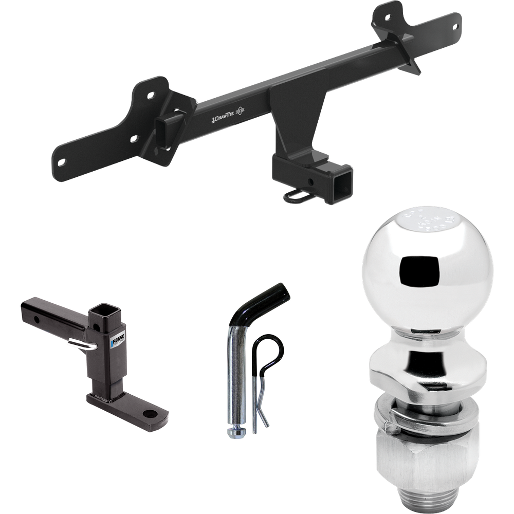 Fits 2022-2023 Hyundai Ioniq 5 Trailer Hitch Tow PKG w/ Adjustable Drop Rise Ball Mount + Pin/Clip + 2" Ball By Draw-Tite