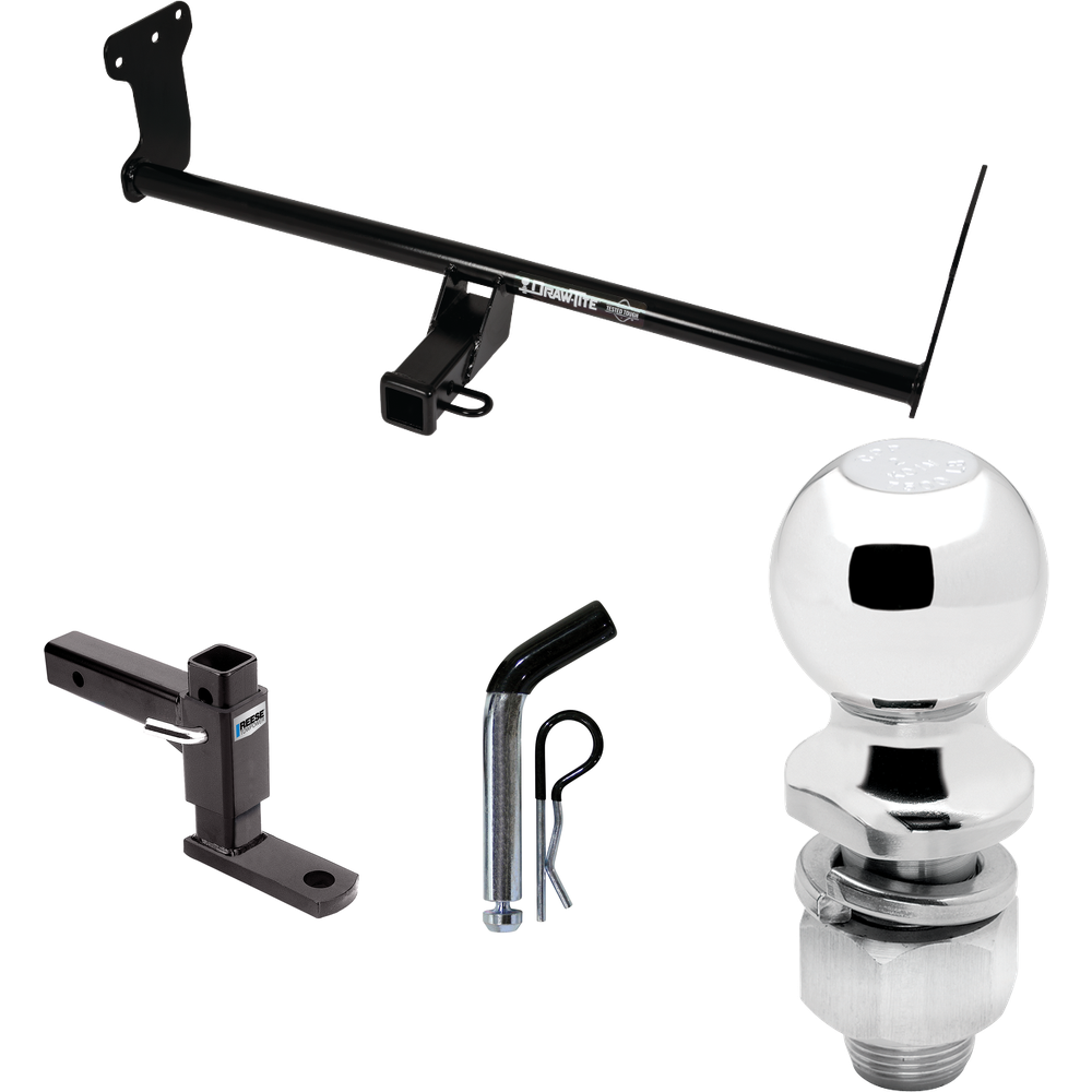 Fits 2022-2023 Hyundai Ioniq 5 Trailer Hitch Tow PKG w/ Adjustable Drop Rise Ball Mount + Pin/Clip + 2" Ball By Draw-Tite