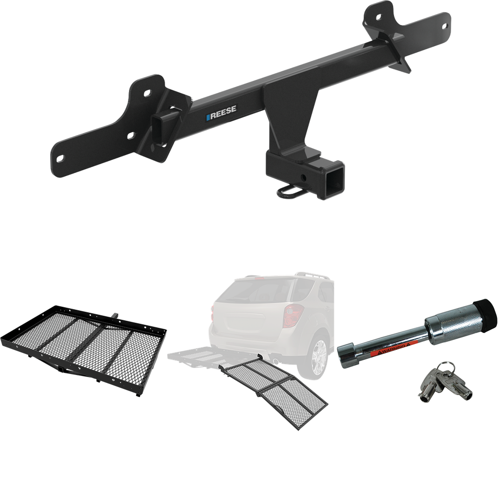 Fits 2022-2023 Hyundai Ioniq 5 Trailer Hitch Tow PKG w/ Cargo Carrier + Bi-Fold Ramp + Hitch Lock By Reese Towpower