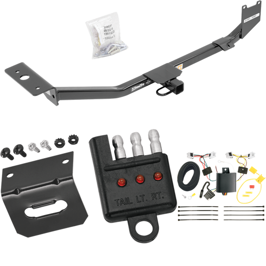 Se adapta al paquete de remolque de enganche de remolque Nissan Sentra 2013-2022 con arnés de cableado plano de 4 + soporte + probador (excluye: modelos SR y SV) de Draw-Tite