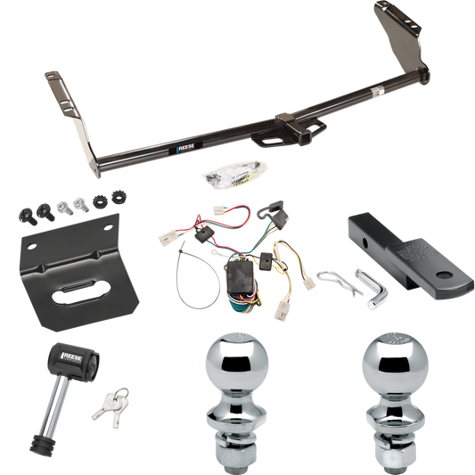 Fits 2004-2010 Toyota Sienna Trailer Hitch Tow PKG w/ 4-Flat Wiring Harness + Draw-Bar + 1-7/8" + 2" Ball + Wiring Bracket + Hitch Lock By Reese Towpower