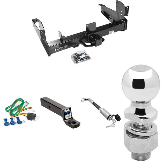 Fits 2011-2023 RAM 3500 Trailer Hitch Tow PKG w/ 4-Flat Wiring Harness + Ball Mount w/ 3" Drop + Hitch Lock + 2-5/16" Ball By Draw-Tite