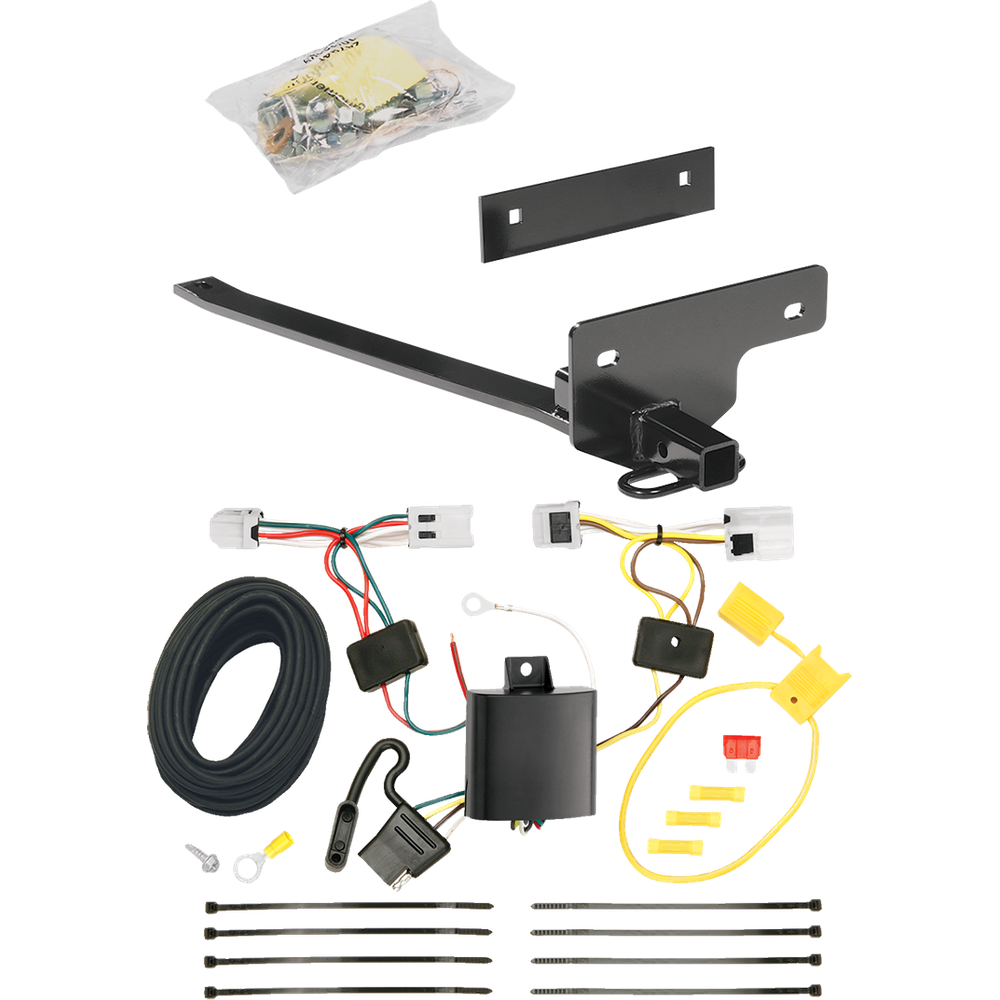 Se adapta al paquete de enganche de remolque Nissan Sentra 2007-2012 con arnés de cableado plano de 4 de Reese Towpower