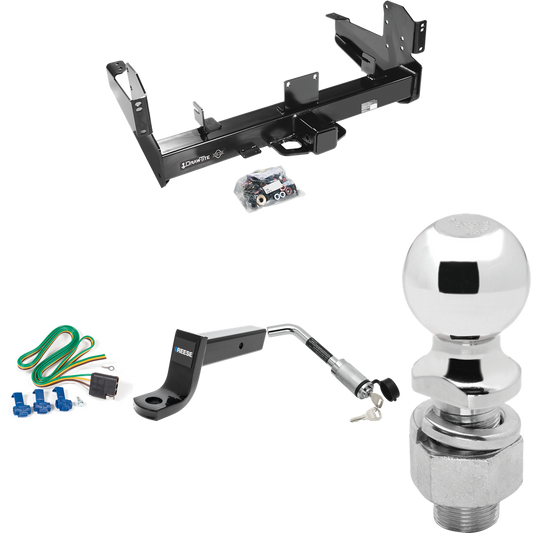 Fits 2011-2023 RAM 3500 Trailer Hitch Tow PKG w/ 4-Flat Wiring Harness + Ball Mount w/ 5" Drop + Hitch Lock + 2-5/16" Ball By Draw-Tite