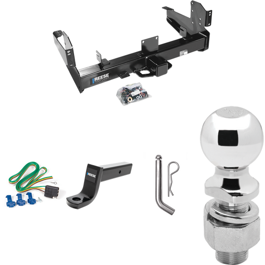 Fits 2011-2023 RAM 3500 Trailer Hitch Tow PKG w/ 4-Flat Wiring Harness + Ball Mount w/ 5" Drop + Pin/Clip + 2-5/16" Ball By Reese Towpower