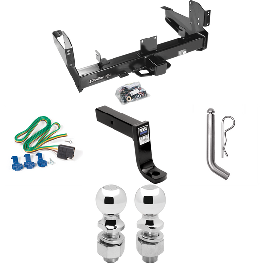 Fits 2011-2023 RAM 2500 Trailer Hitch Tow PKG w/ 4-Flat Wiring Harness + Ball Mount w/ 7-3/4" Drop + Pin/Clip + 2" Ball + 2-5/16" Ball By Draw-Tite