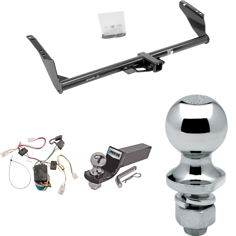 Se adapta al paquete de enganche de remolque Toyota Sienna 2004-2010 con cableado plano de 4 + kit de montaje de bola de inicio con caída de 2" y bola de 2" + bola de 1-7/8" de Draw-Tite