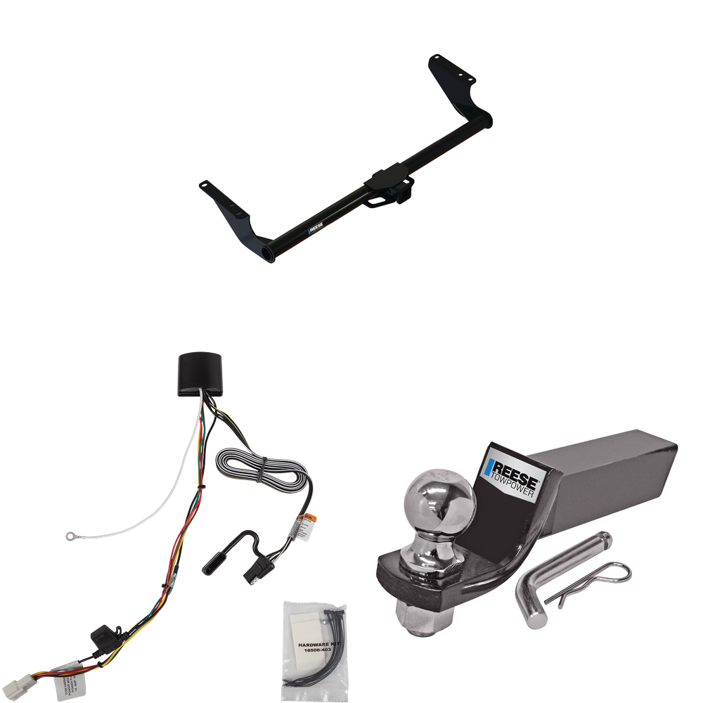 Fits 2021-2023 Toyota Sienna Trailer Hitch Tow PKG w/ 4-Flat Wiring + Starter Kit Ball Mount w/ 2" Drop & 2" Ball By Reese Towpower