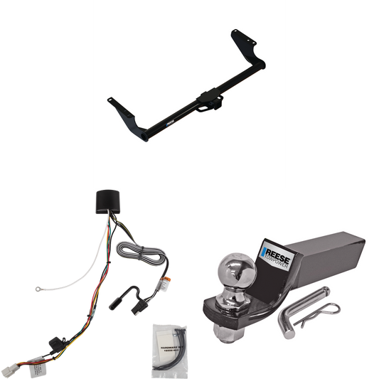 Fits 2021-2023 Toyota Sienna Trailer Hitch Tow PKG w/ 4-Flat Wiring + Starter Kit Ball Mount w/ 2" Drop & 2" Ball By Reese Towpower