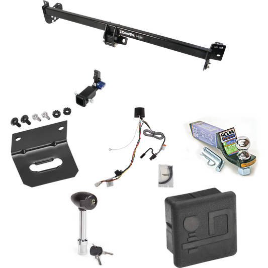 Fits 2021-2023 Toyota Sienna Trailer Hitch Tow PKG w/ 4-Flat Wiring + Starter Kit Ball Mount w/ 2" Drop & 1-7/8" Ball + Wiring Bracket + Hitch Lock + Hitch Cover By Draw-Tite