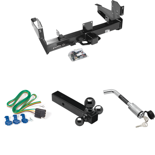 Fits 2011-2023 RAM 2500 Trailer Hitch Tow PKG w/ 4-Flat Wiring Harness + Triple Ball Ball Mount 1-7/8" & 2" & 2-5/16" Trailer Balls + Hitch Lock By Draw-Tite