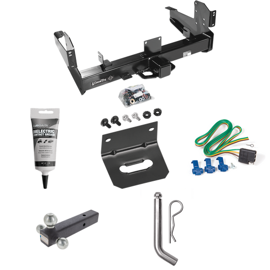 Fits 2003-2010 Dodge Ram 2500 Trailer Hitch Tow PKG w/ 4-Flat Wiring Harness + Triple Ball Ball Mount 1-7/8" & 2" & 2-5/16" Trailer Balls + Pin/Clip + Wiring Bracket + Electric Grease By Draw-Tite