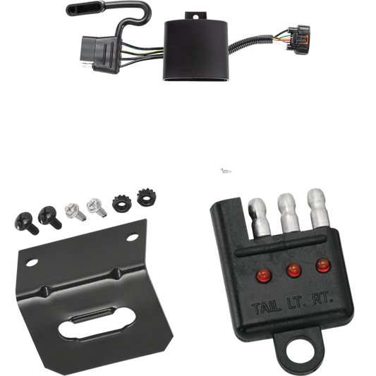 Fits 2022-2023 Hyundai Tucson 4-Flat Vehicle End Trailer Wiring Harness + Wiring Bracket + Wiring Tester By Tekonsha