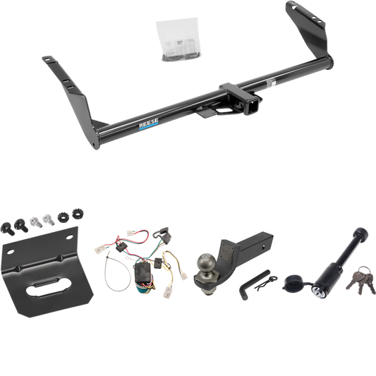 Fits 2004-2010 Toyota Sienna Trailer Hitch Tow PKG w/ 4-Flat Wiring + Interlock Tactical Starter Kit w/ 2" Drop & 2" Ball + Tactical Dogbone Lock + Wiring Bracket By Reese Towpower