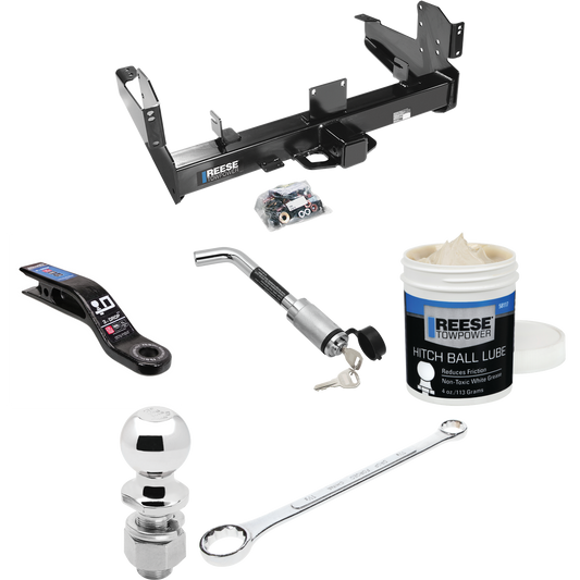 Fits 2011-2023 RAM 3500 Trailer Hitch Tow PKG w/ Ball Mount w/ 3" Drop + Hitch Lock + 2-5/16" Ball + Ball Wrench + Ball Lube By Reese Towpower