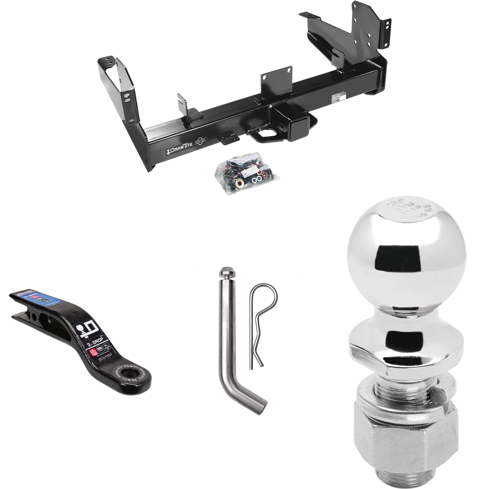 Fits 2011-2023 RAM 3500 Trailer Hitch Tow PKG w/ Ball Mount w/ 3" Drop + Pin/Clip + 2-5/16" Ball By Draw-Tite