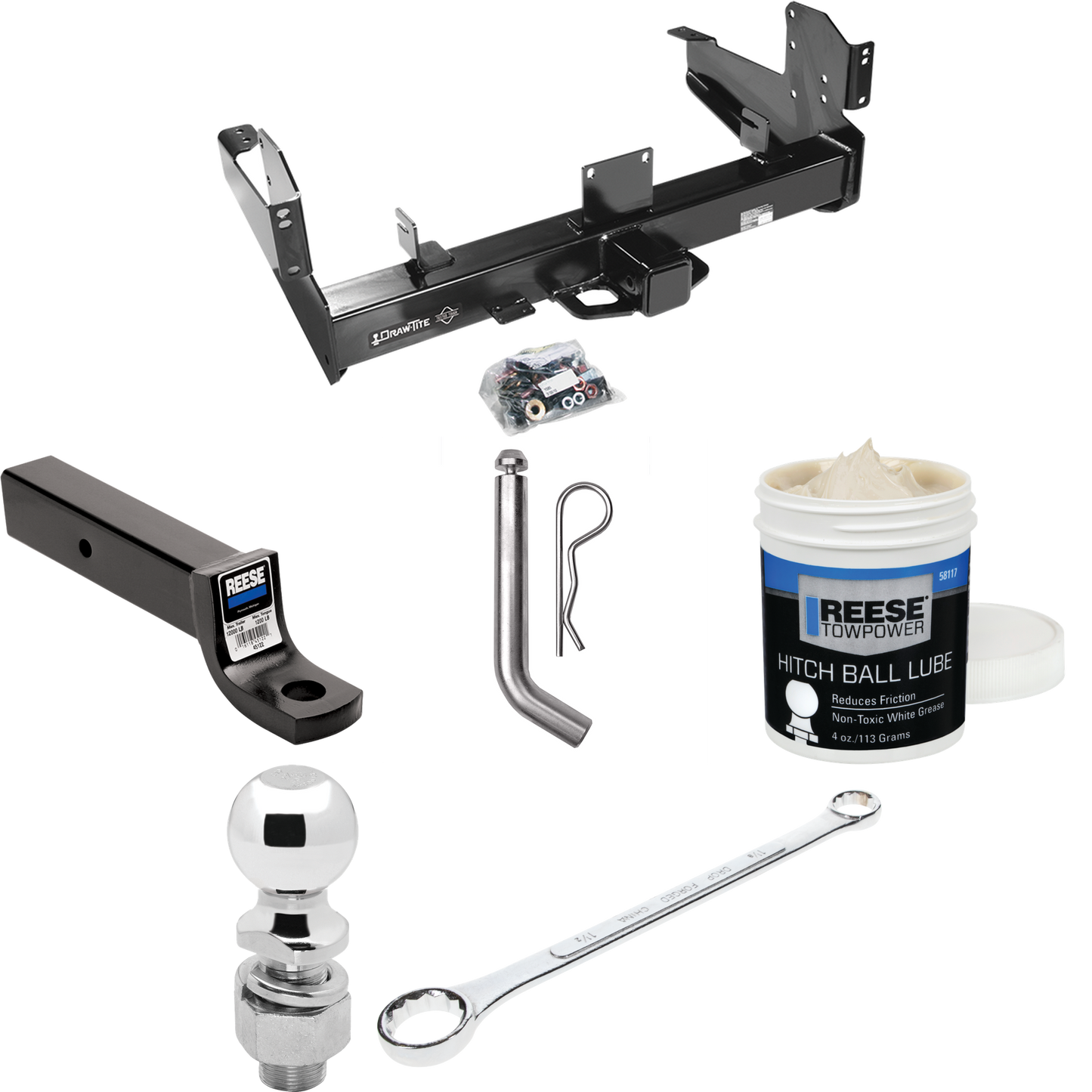 Fits 2011-2023 RAM 2500 Trailer Hitch Tow PKG w/ Ball Mount w/ 3" Drop + Pin/Clip + 2-5/16" Ball + Ball Wrench + Ball Lube By Draw-Tite