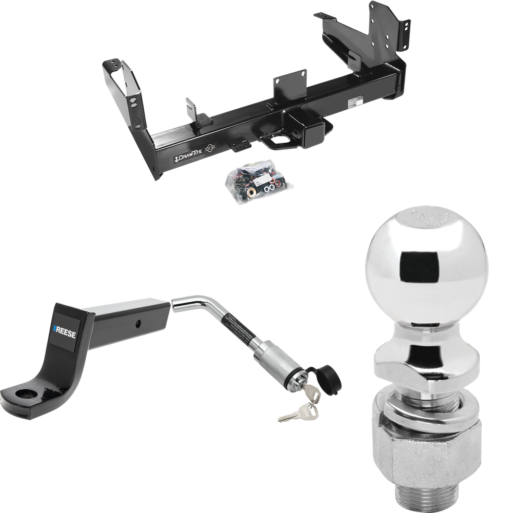 Fits 2011-2023 RAM 3500 Trailer Hitch Tow PKG w/ Ball Mount w/ 5" Drop + Hitch Lock + 2-5/16" Ball By Draw-Tite