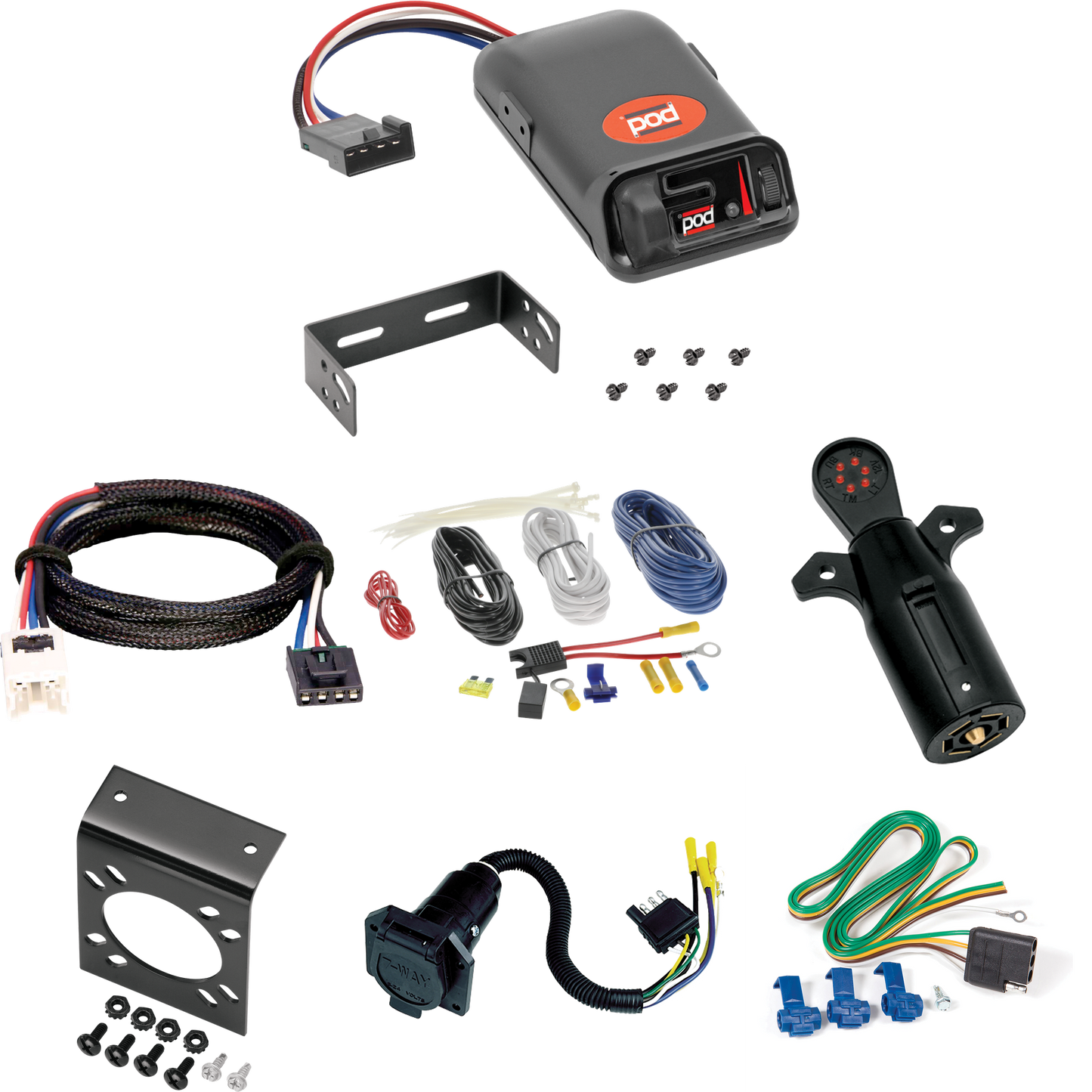 Fits 2004-2015 Nissan Titan 7-Way RV Wiring + Pro Series POD Brake Control + Plug & Play BC Adapter + 7-Way Tester By Reese Towpower