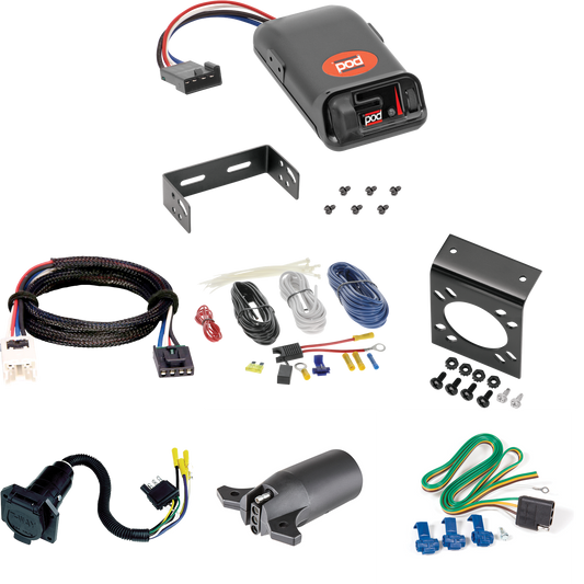Fits 2004-2015 Nissan Titan 7-Way RV Wiring + Pro Series POD Brake Control + Plug & Play BC Adapter + 7-Way to 4-Way Adapter By Reese Towpower