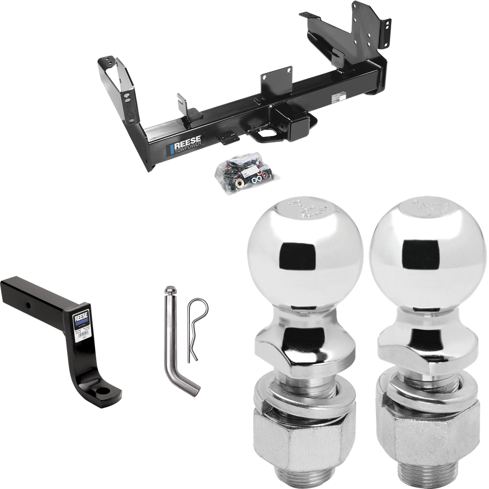 Fits 2011-2023 RAM 3500 Trailer Hitch Tow PKG w/ Ball Mount w/ 7-3/4" Drop + Pin/Clip + 2" Ball + 2-5/16" Ball By Reese Towpower