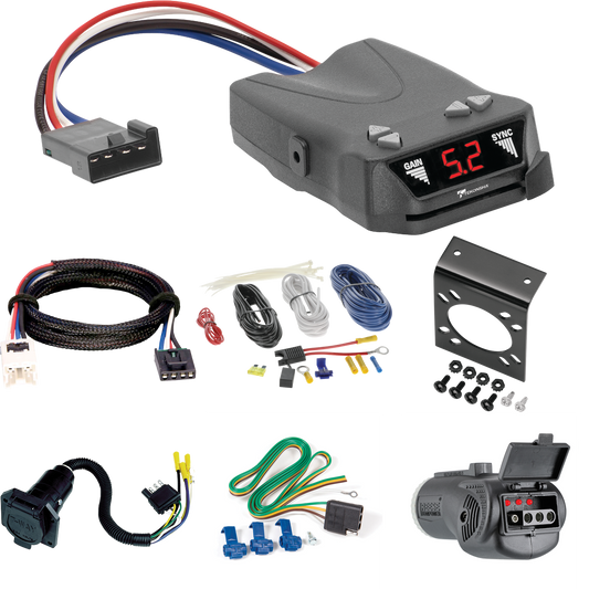 Fits 2017-2024 Nissan Titan 7-Way RV Wiring + Tekonsha Brakeman IV Brake Control + Plug & Play BC Adapter + 2 in 1 Tester & 7-Way to 4-Way Adapter (Excludes: Titan XD or w/Factory 7-Way Wiring Models) By Reese Towpower