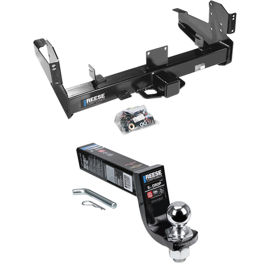 Fits 2011-2023 RAM 3500 Trailer Hitch Tow PKG w/ Interlock Ball Mount Starter Kit 5" Drop w/ 2" Ball By Reese Towpower