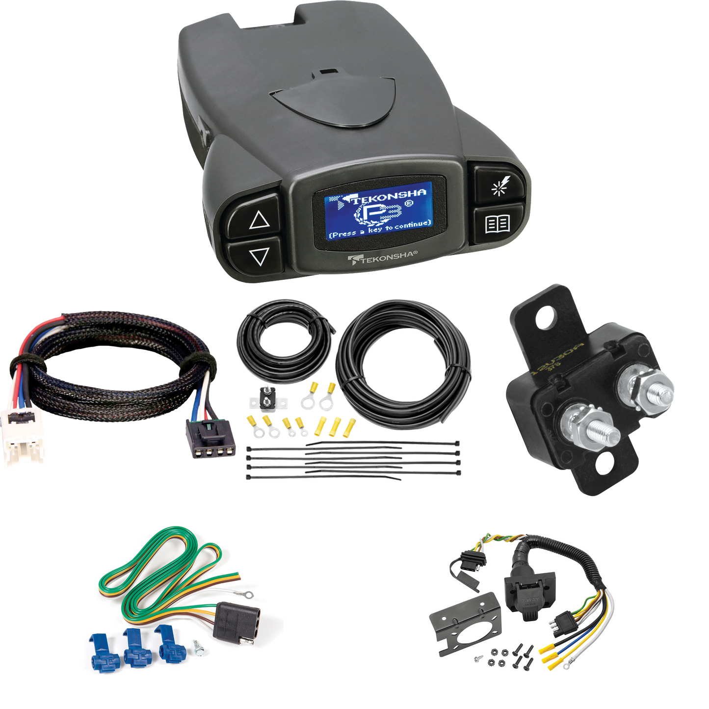 Se adapta al cableado de RV de 7 vías Nissan Titan 2004-2015 + control de freno Tekonsha Prodigy P3 + adaptador BC Plug &amp; Play de Reese Towpower