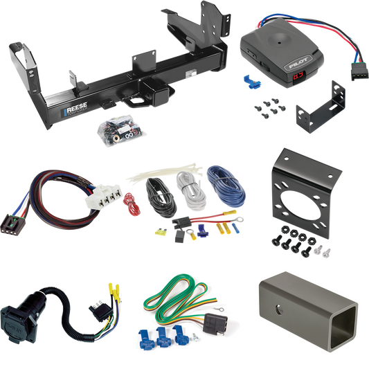 Fits 2003-2009 Dodge Ram 2500 Trailer Hitch Tow PKG w/ Pro Series Pilot Brake Control + Plug & Play BC Adapter + 7-Way RV Wiring By Reese Towpower