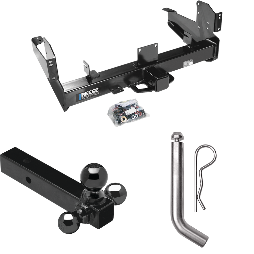 Fits 2003-2010 Dodge Ram 2500 Trailer Hitch Tow PKG w/ Triple Ball Ball Mount 1-7/8" & 2" & 2-5/16" Trailer Balls + Pin/Clip By Reese Towpower