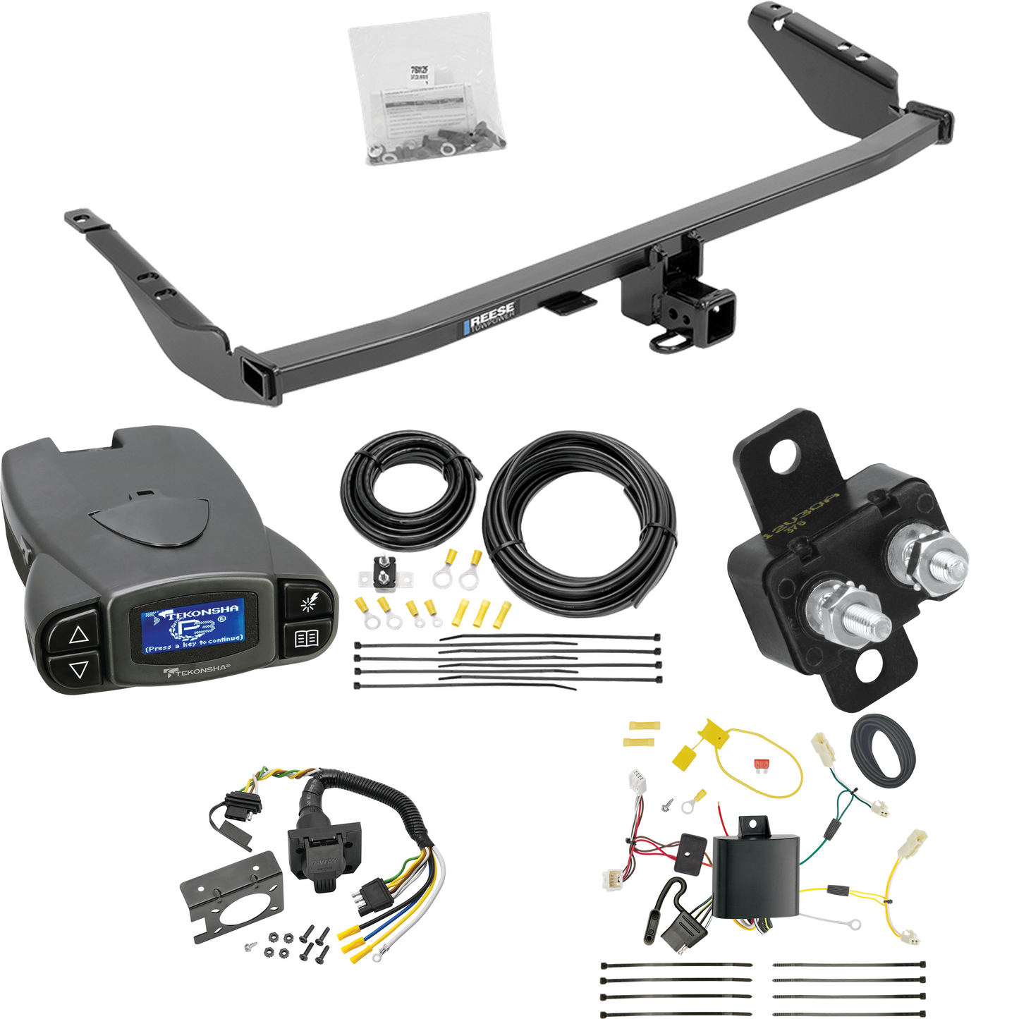 Fits 2015-2020 Toyota Sienna Trailer Hitch Tow PKG w/ Tekonsha Prodigy P3 Brake Control + 7-Way RV Wiring (For SE Models) By Reese Towpower