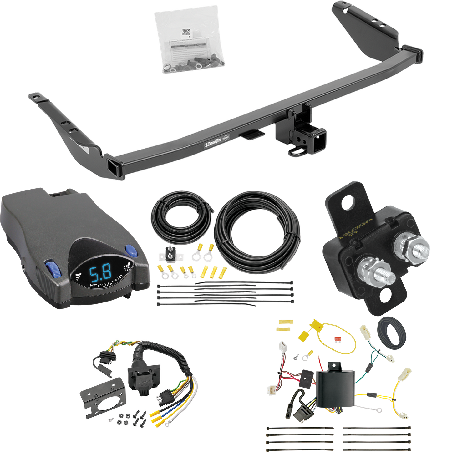 Fits 2011-2014 Toyota Sienna Trailer Hitch Tow PKG w/ Tekonsha Prodigy P2 Brake Control + 7-Way RV Wiring By Draw-Tite