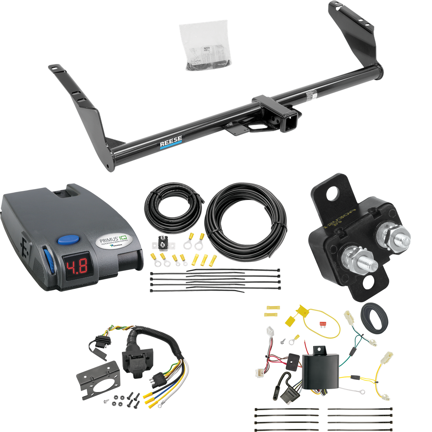 Fits 2011-2014 Toyota Sienna Trailer Hitch Tow PKG w/ Tekonsha Primus IQ Brake Control + 7-Way RV Wiring By Reese Towpower