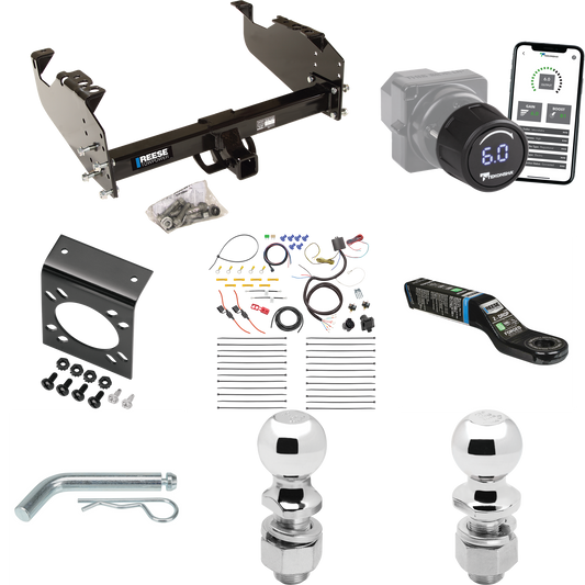 Fits 2008-2010 Dodge Ram 4500 Trailer Hitch Tow PKG w/ Tekonsha Prodigy iD Bluetooth Wireless Brake Control + 7-Way RV Wiring + 2" & 2-5/16" Ball & Drop Mount (For Cab & Chassis, w/34" Wide Frames Models) By Reese Towpower