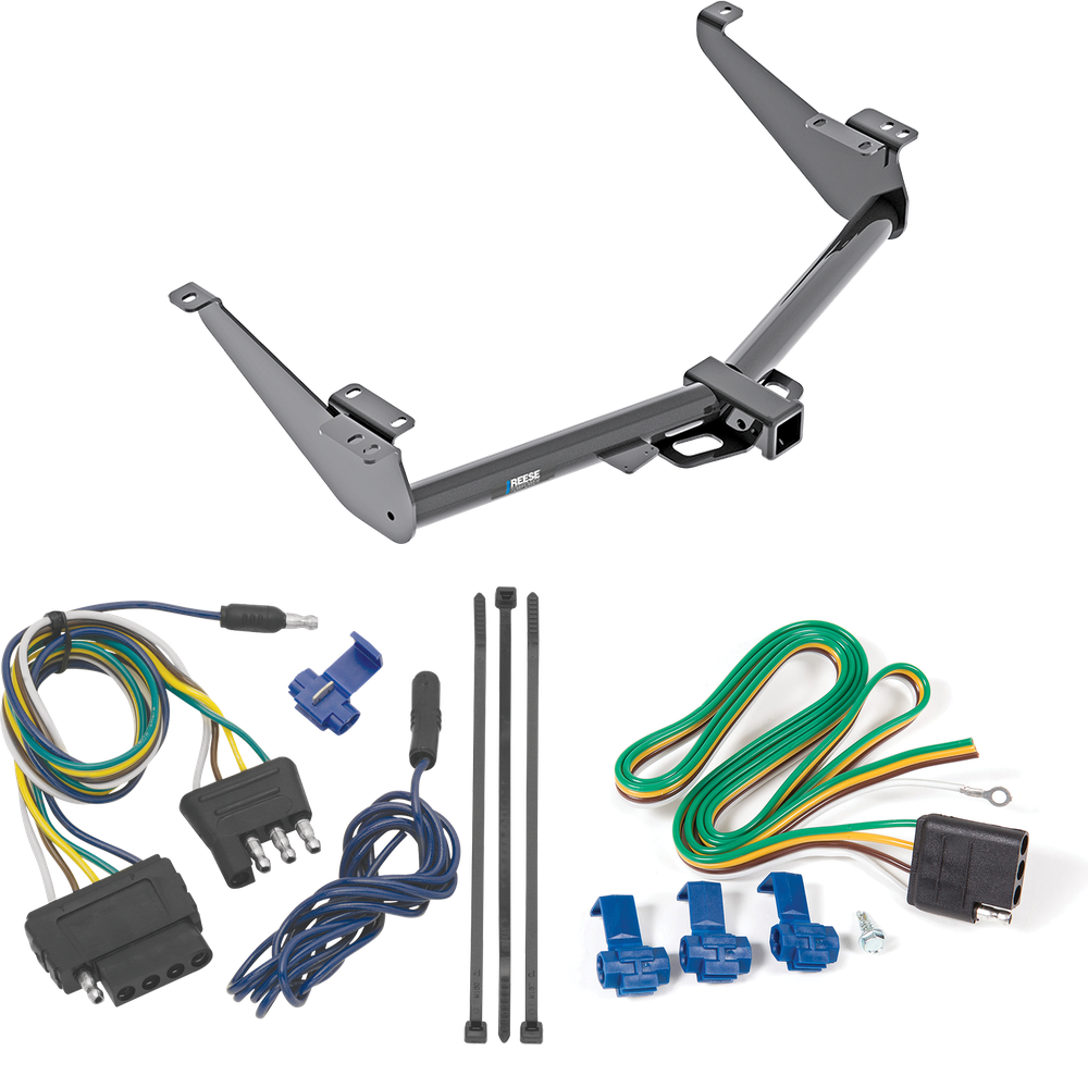 Fits 2017-2024 Nissan Titan Trailer Hitch Tow PKG w/ 5-Flat Wiring Harness (Excludes: Titan XD or w/Factory 7-Way Wiring Models) By Reese Towpower