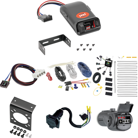 Fits 2007-2010 Dodge Ram 3500 7-Way RV Wiring w/ Zero Contact ZCI Module + Pro Series Pod Brake Control + Plug & Play BC Adapter + 2 in 1 Tester & 7-Way to 4-Way Adapter By Tekonsha