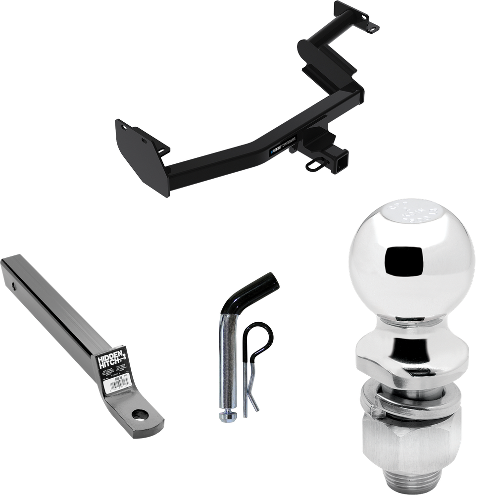 Fits 2020-2023 Hyundai Palisade Trailer Hitch Tow PKG w/ Extended 16" Long Ball Mount w/ 2" Drop + Pin/Clip + 2" Ball By Reese Towpower