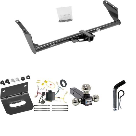 Fits 2011-2014 Toyota Sienna Trailer Hitch Tow PKG w/ 4-Flat Wiring Harness + Triple Ball Ball Mount 1-7/8" & 2" & 2-5/16" Trailer Balls + Pin/Clip + Wiring Bracket By Draw-Tite