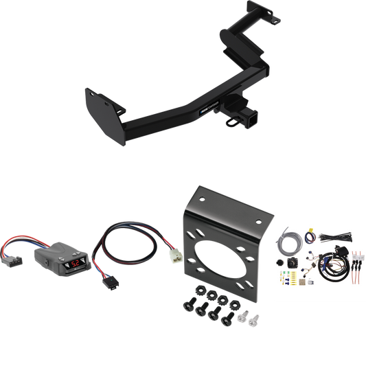 Fits 2023-2024 Hyundai Palisade Trailer Hitch Tow PKG w/ Tekonsha Brakeman IV Brake Control + Plug & Play BC Adapter + 7-Way RV Wiring By Reese Towpower